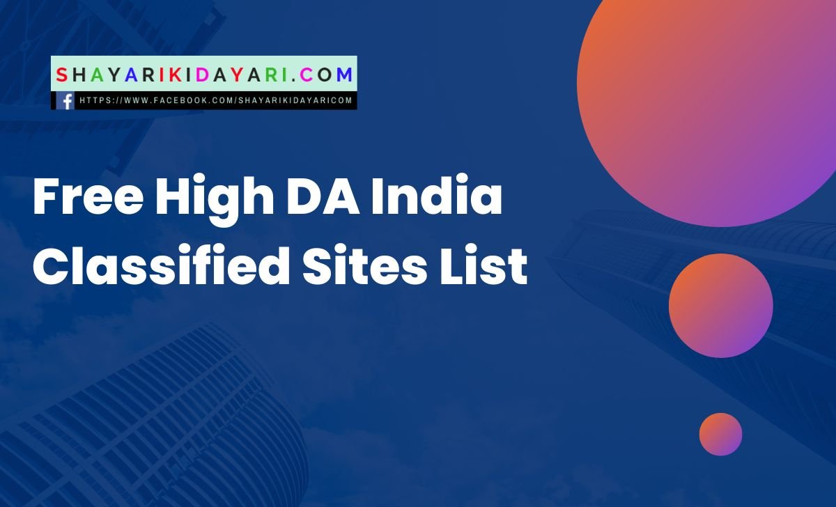 Free High DA India Classified Sites List