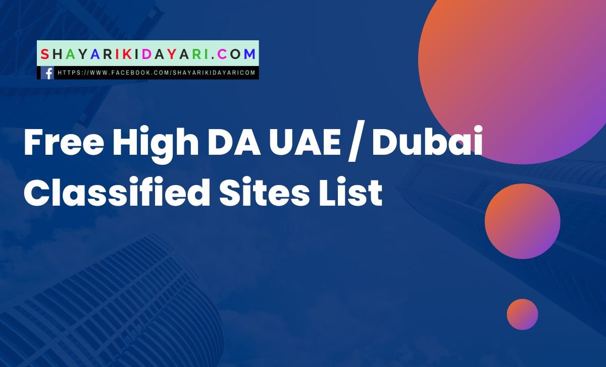 Free High DA UAE Dubai Classified Sites List
