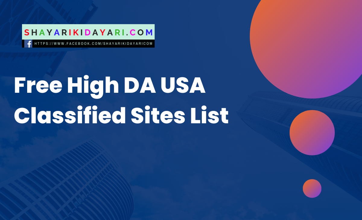 Free High DA USA Classified Sites List
