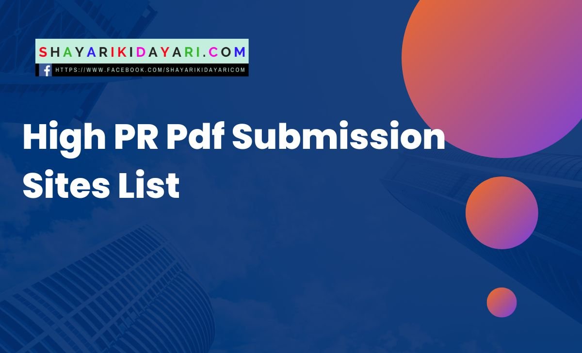 High PR Pdf Submission Sites List
