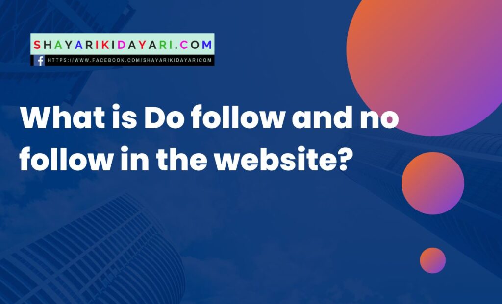 What is Do follow and no follow in the website